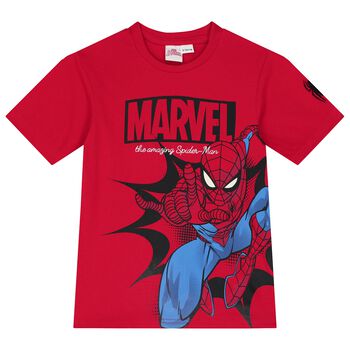 Boys Red Marvel T-Shirt