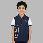 Boys Navy Blue Logo Polo Shirt, 1, hi-res
