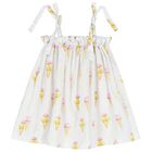 Girls White Ice Creams Beach Dress, 3, hi-res