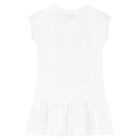 Girls White Teddy Logo Dress, 3, hi-res