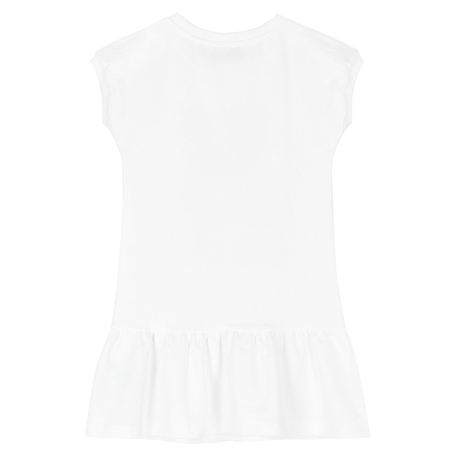 Girls White Teddy Logo Dress, 3, hi-res