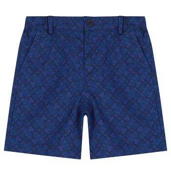 Boys Navy Blue Logo Shorts