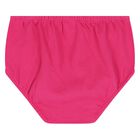 طقم فستان بالشعار باللون الوردي و الاخضر للبنات , 1, hi-res