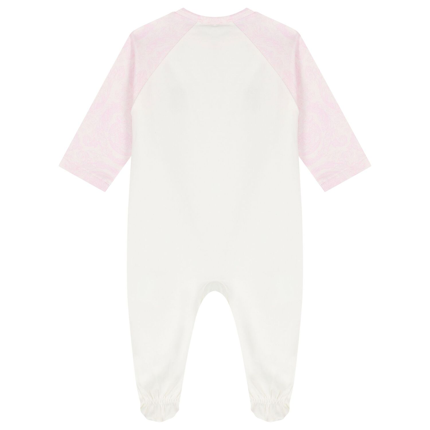 Baby Girls White & Pink Barocco Babygrow, 2, hi-res