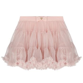 تنوره توتو للبنات بفيونكه باللون الوردى 