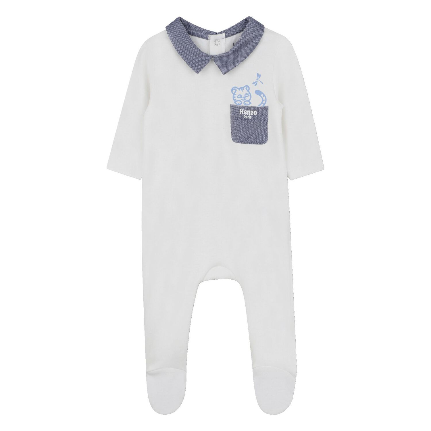 Baby Boys White & Blue Logo Babygrow Gift Set, 1, hi-res