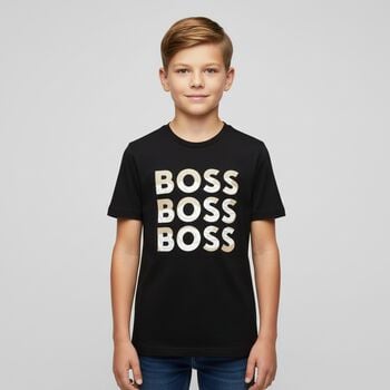 Boys Black Logo T-Shirt