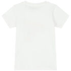 تيشيرت بنات بالشعار باللون الأبيض, 2, hi-res