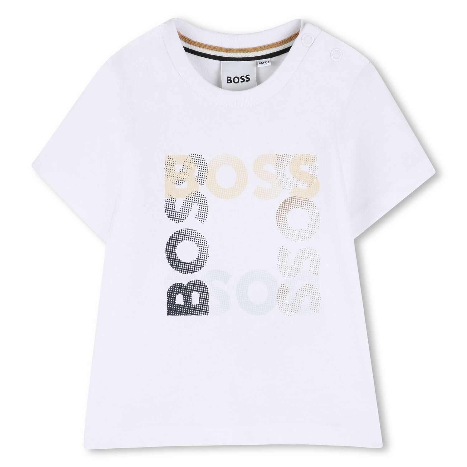 Younger Boys White Logo T-Shirt, 1, hi-res