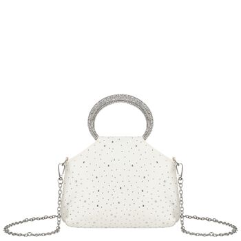 Girls Ivory Rhinestone Embellished Handbag ( 23cm )