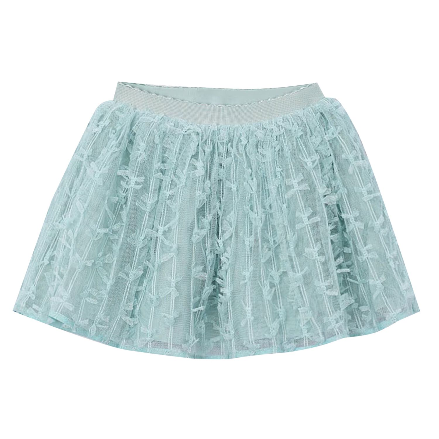 Girls Green Tulle Skirt, 2, hi-res