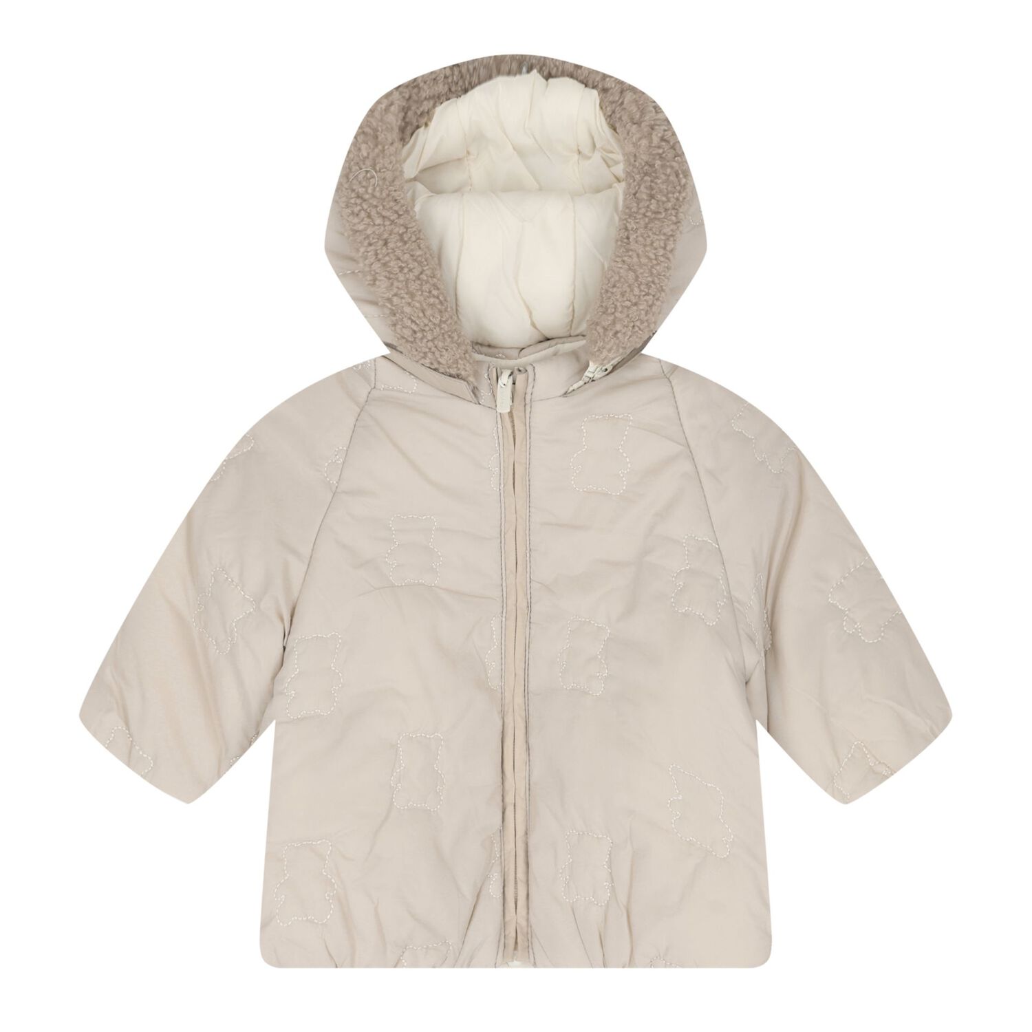 معطف قابل للعكس للأطفال الرضع باللون بيج وعاجي, 1, hi-res