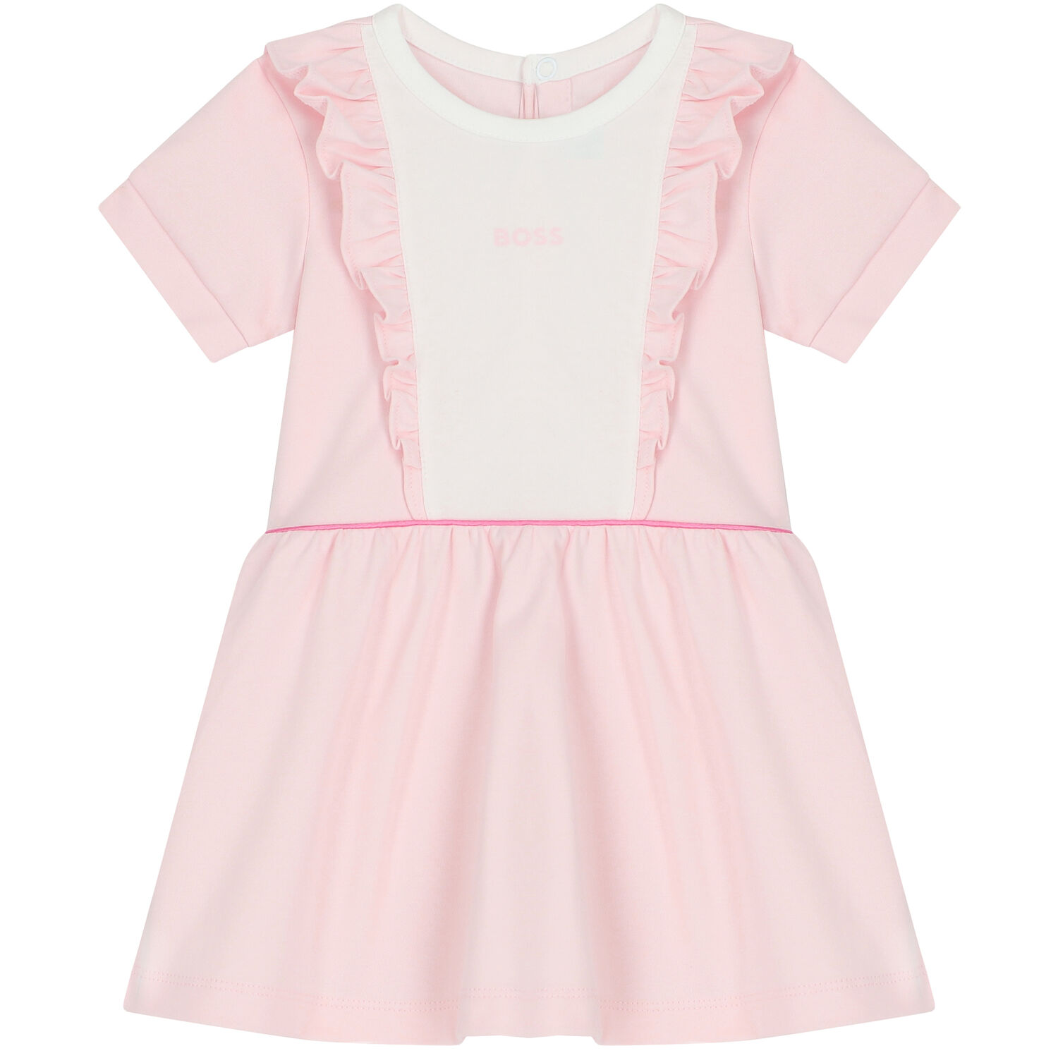 Younger Girls Pink Logo Dress, 1, hi-res