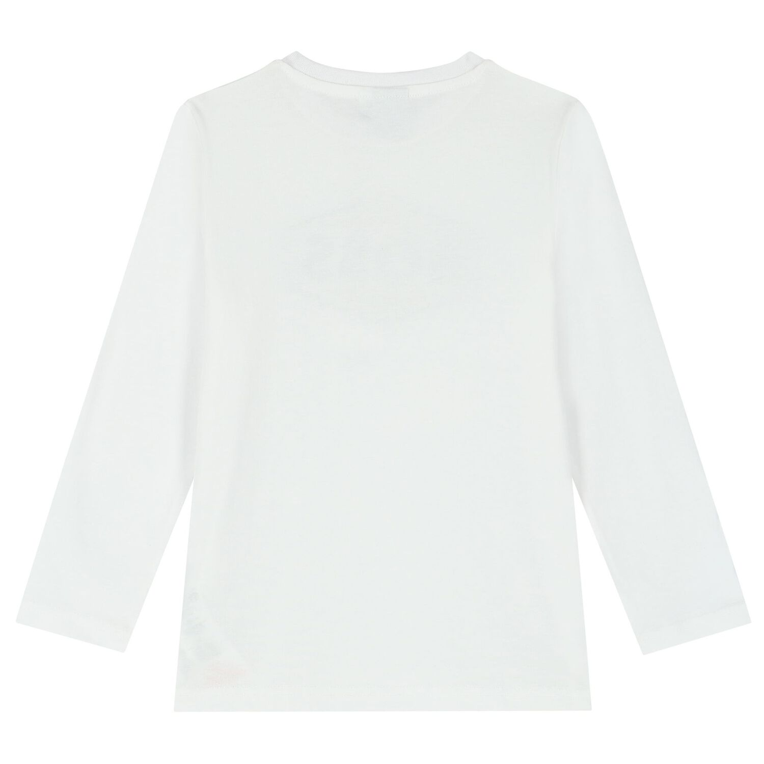 Boys White Logo Long Sleeve Top, 1, hi-res image number null