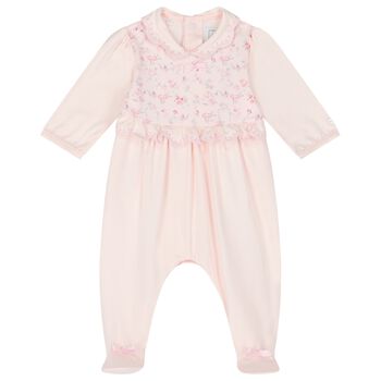 Baby Girls Pink Floral Babygrow