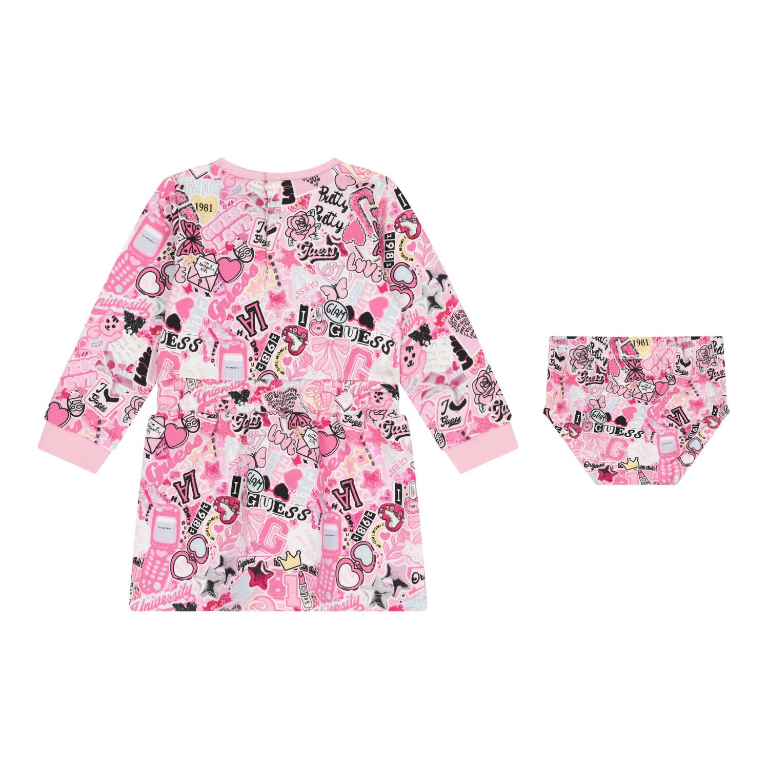 Baby Girls Pink Logo Dress Set, 2, hi-res image number null