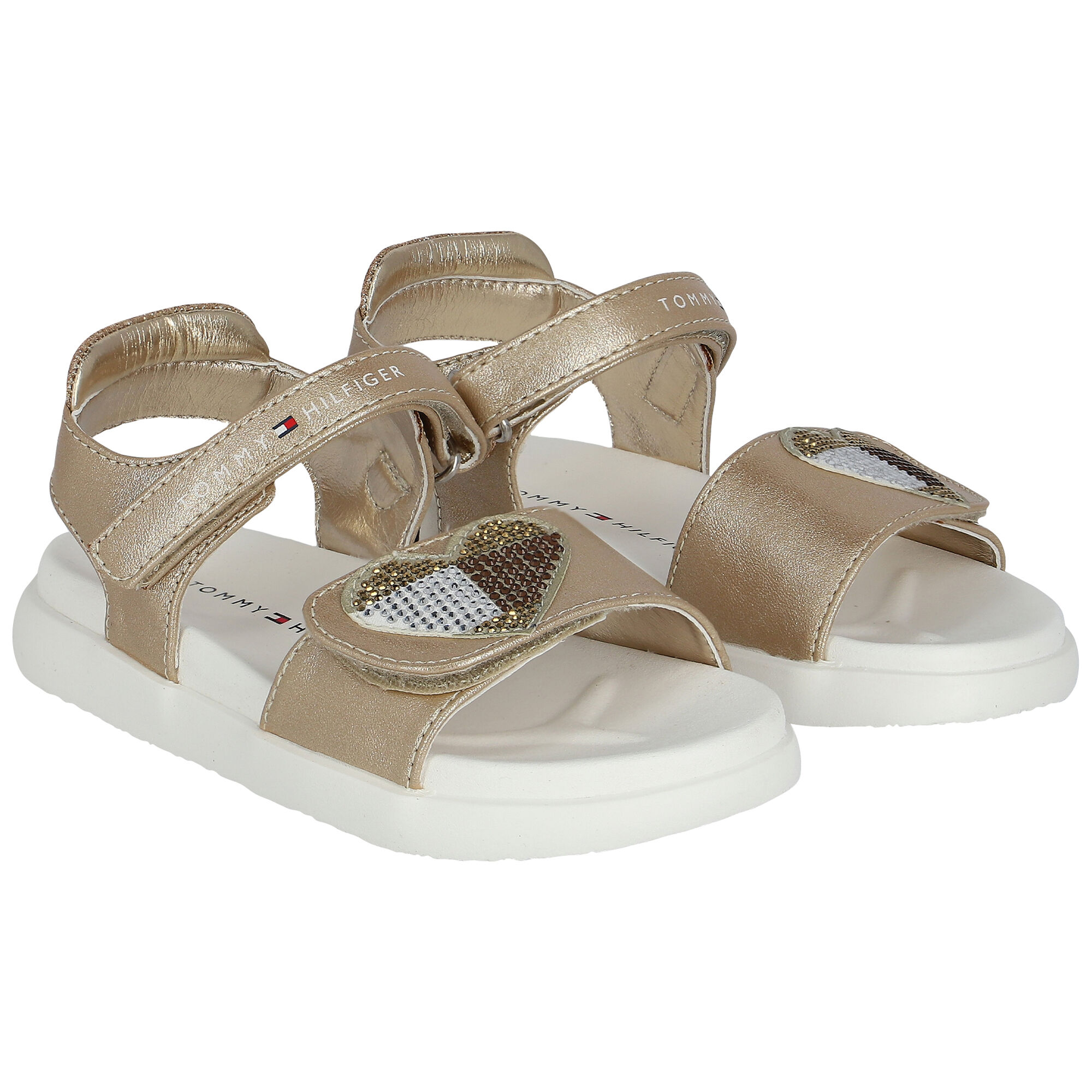 Tommy hilfiger gold sandals sale