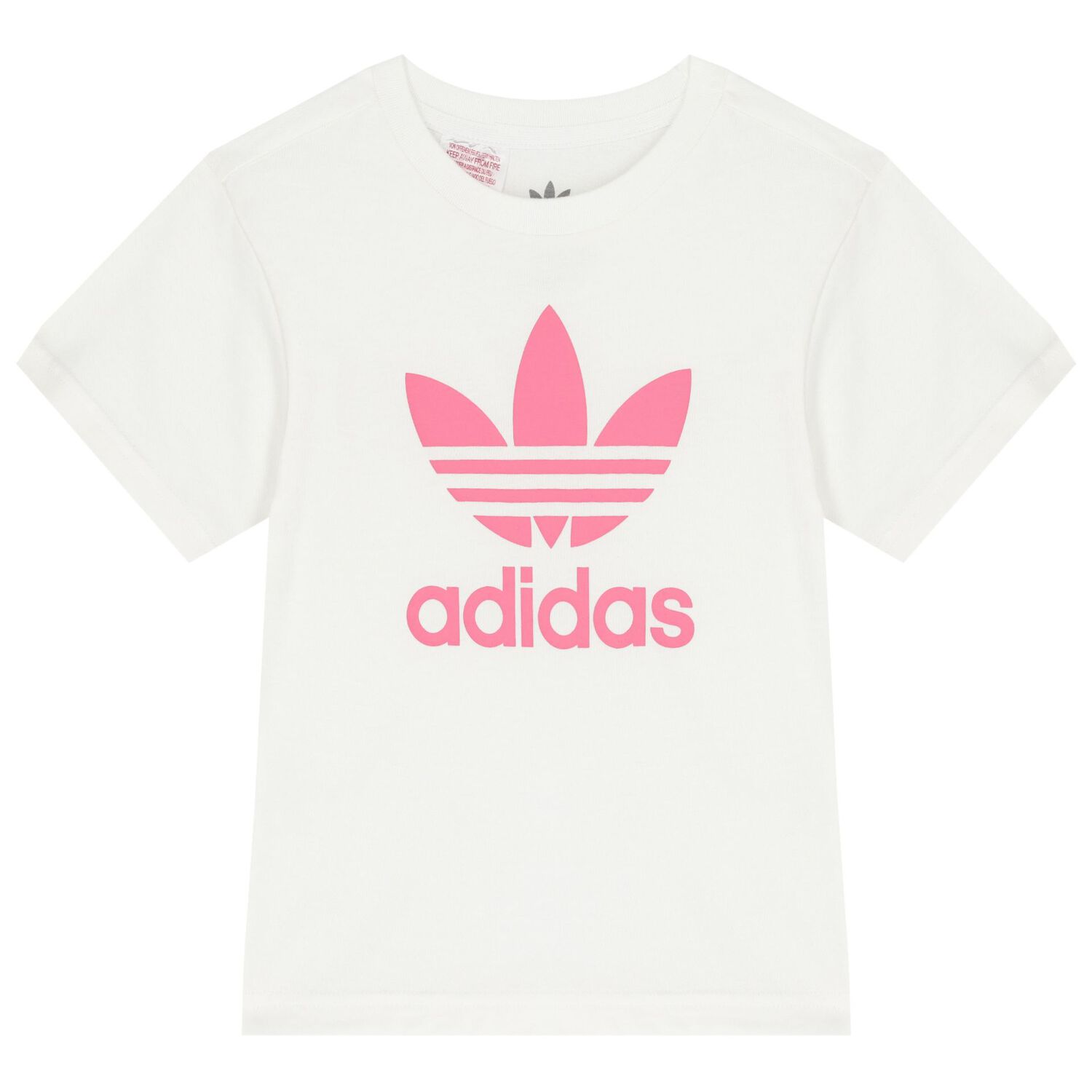 Girls White & Pink Logo Shorts Set, 1, hi-res