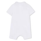 Baby Boys White Logo Romper, 1, hi-res