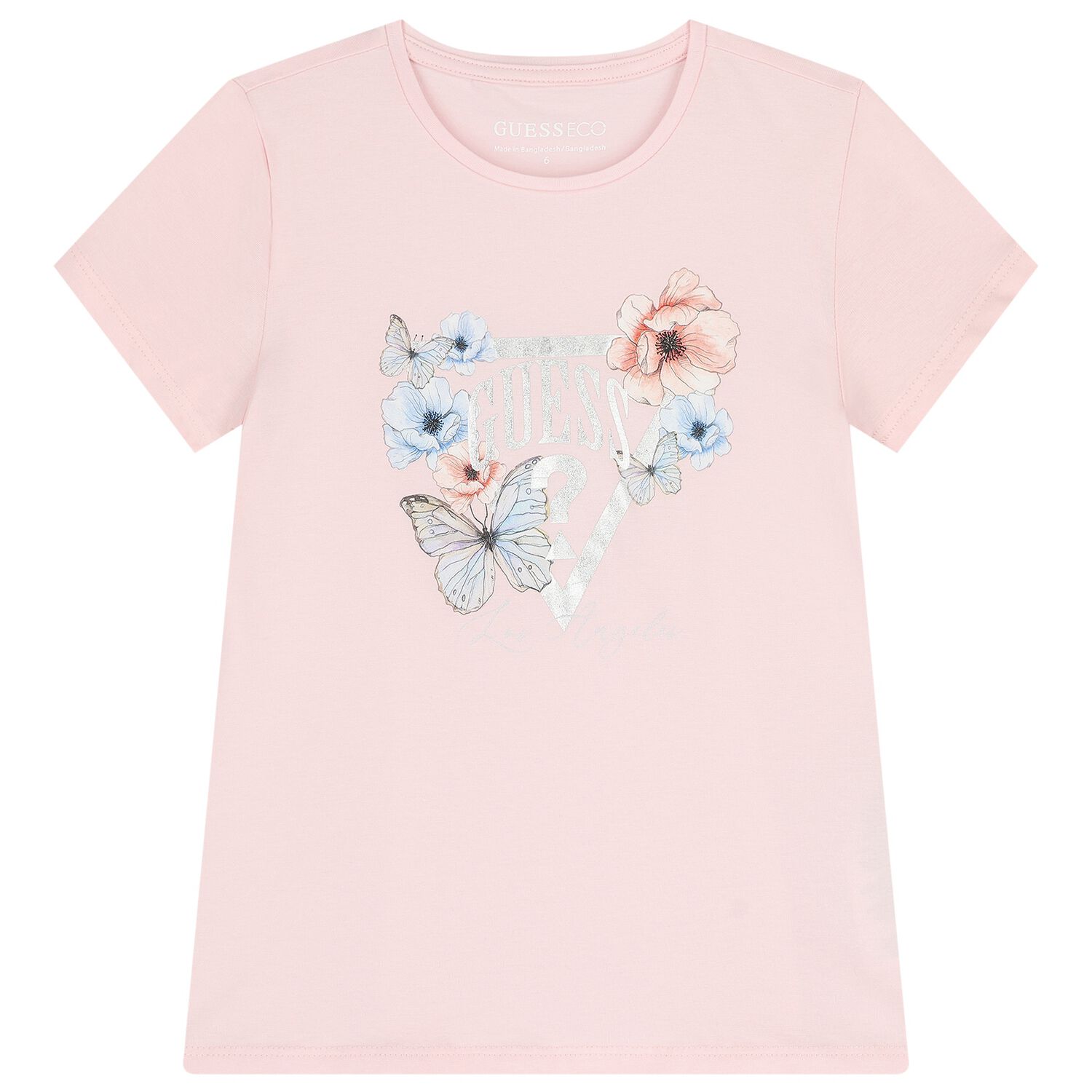 Girls Pink Logo Floral T-Shirt, 2, hi-res