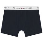 Boys White & Navy Boxer Shorts, 2, hi-res