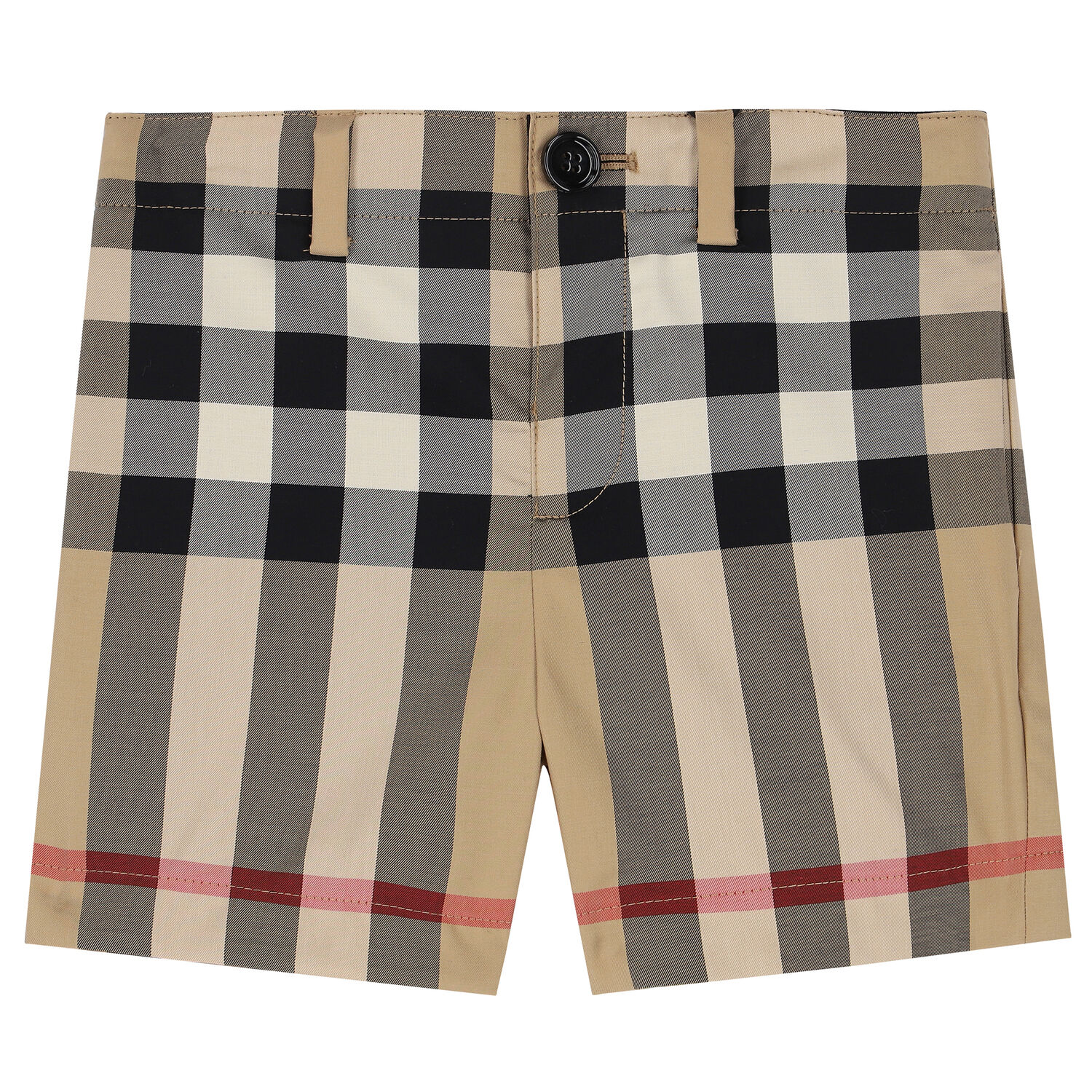 Younger Boys Beige Checkered Shorts, 1, hi-res image number null