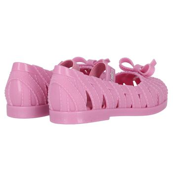 Younger Girls Pink Bow Shoes