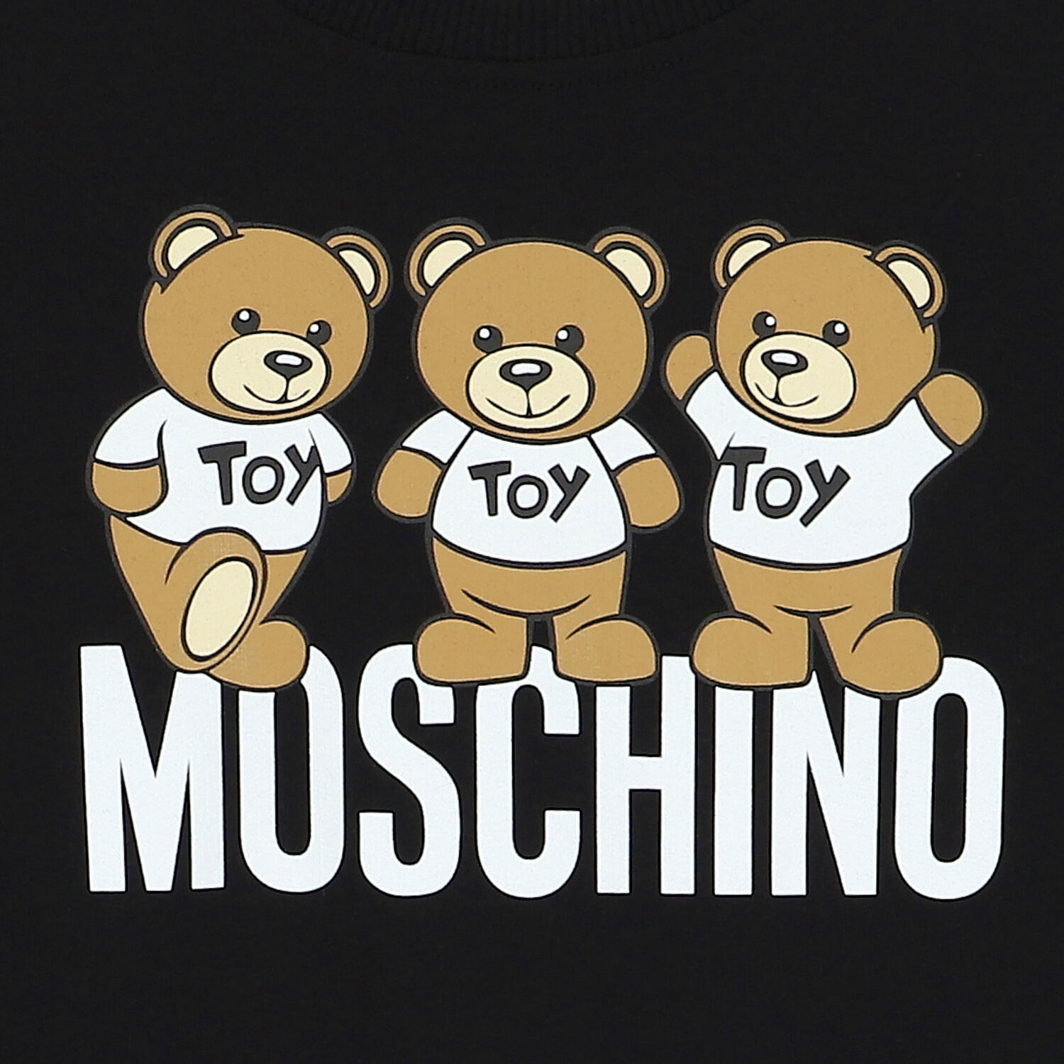 Girls Black Teddy Bear Logo Sweatshirt Dress, 3, hi-res image number null