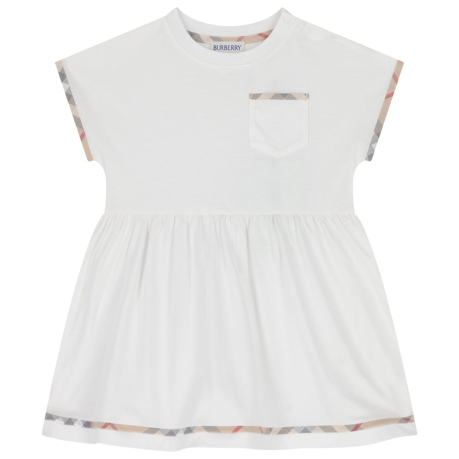 Baby Girls White Check Dress Set, 1, hi-res