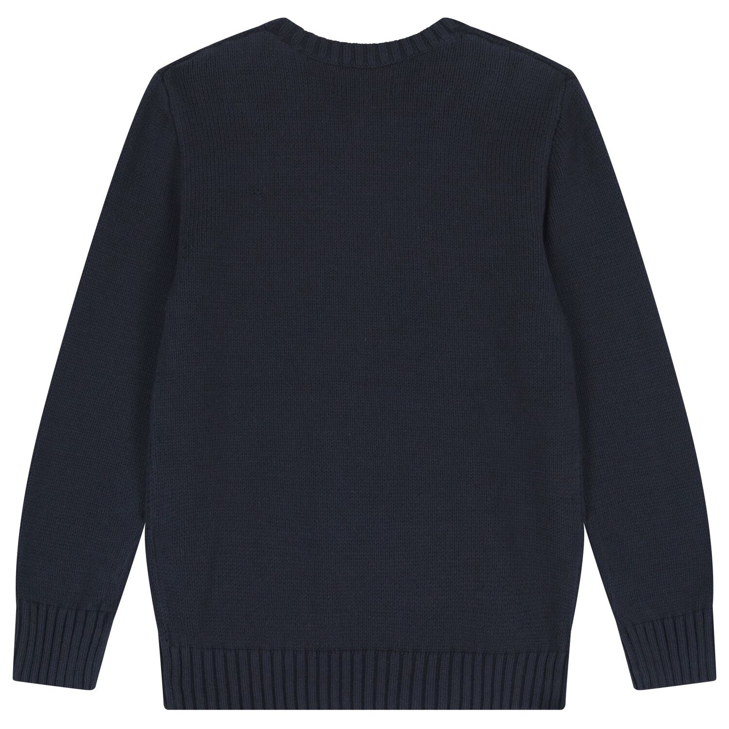 سويت شيرت محبوك للأولاد باللون الأزرق الداكن بشعار بولو بير, 1, hi-res