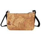 Girls Beige & Black Geo Map & Bow Handbag, 1, hi-res