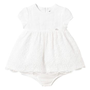 Baby Girls Ivory Organza Dress Set
