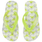 Ivory & Green Logo Flip Flops, 1, hi-res
