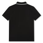 Boys Black Logo Polo Shirt, 1, hi-res