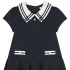 Girls Navy Blue & White Dress , 1, hi-res