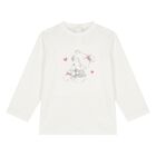 Younger Girls Ivory Long Sleeve Top, 2, hi-res