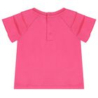 Baby Girls Pink Ruffle Short Set, 1, hi-res