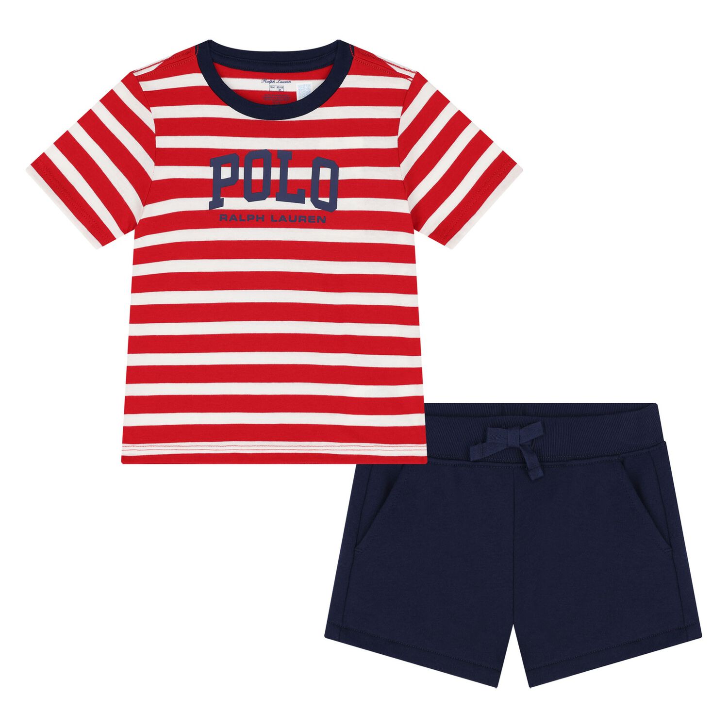 Baby Boys Red & Navy Blue Shorts Set, 1, hi-res image number null