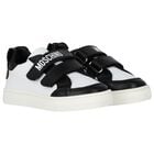 White & Black Teddy Bear Logo Trainers, 1, hi-res