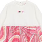 Younger Girls Pink & White Logo Iride Dress, 2, hi-res