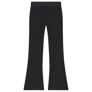 ليجينز بنات مضلع بالشعار باللون الاسود 