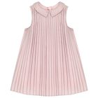 Younger Girls Pink Pleated Dress, 1, hi-res