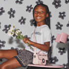 Girls White Logo Rhinestones T-Shirt, 1, hi-res