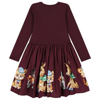 Girls Purple Animals Dress