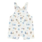 Baby Boys Blue & White Dungaree Set, 2, hi-res