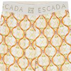 Girls Beige & White Logo Trousers, 1, hi-res