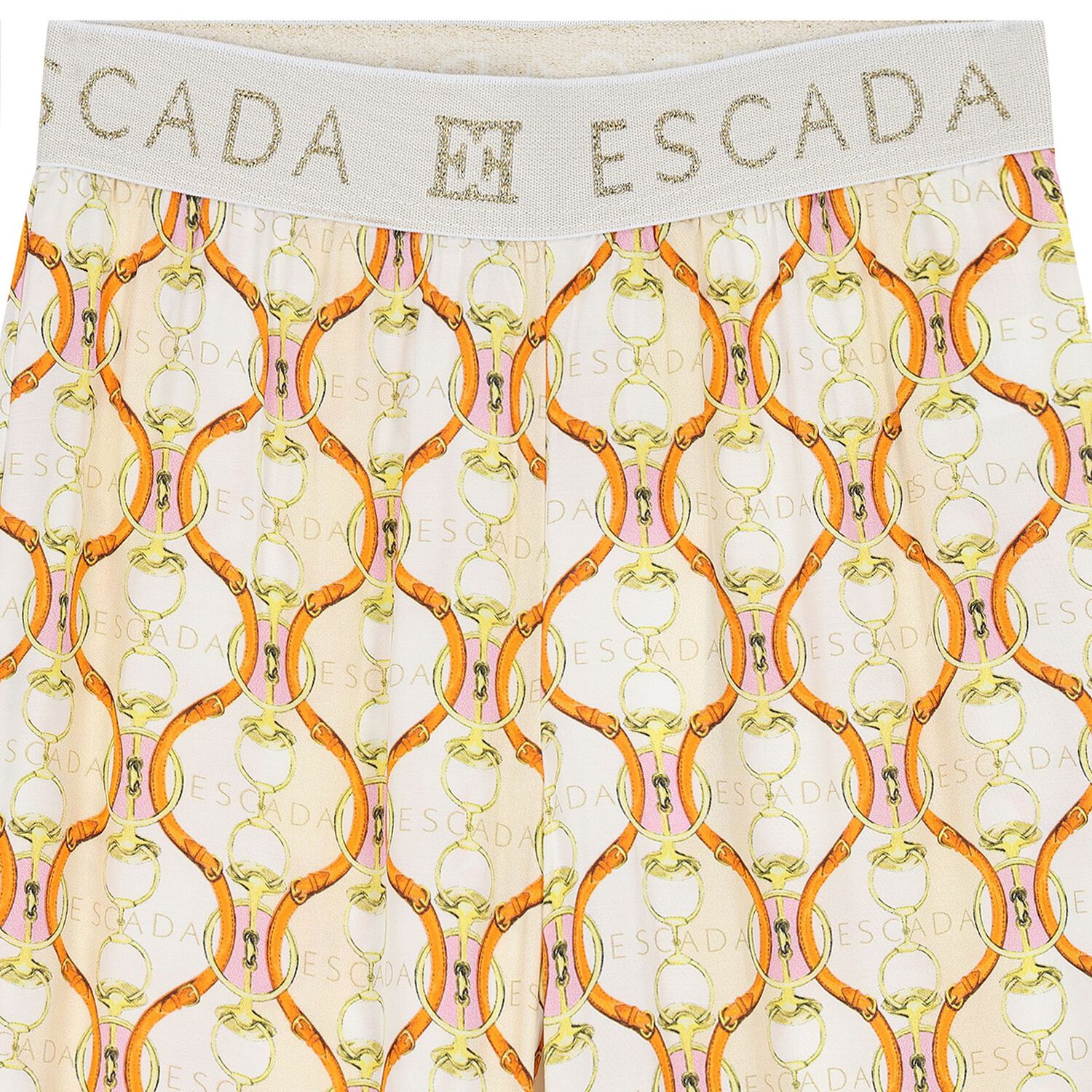 Girls Beige & White Logo Trousers, 1, hi-res image number null