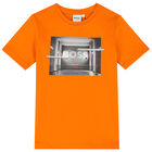 Boys Orange Logo T-Shirt, 1, hi-res