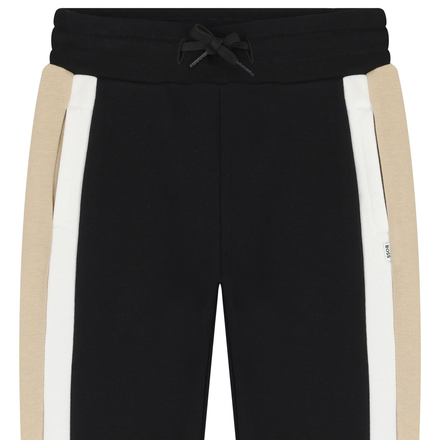 بنطلون رياضى للاولاد مخطط باللون البيج والاسود , 1, hi-res