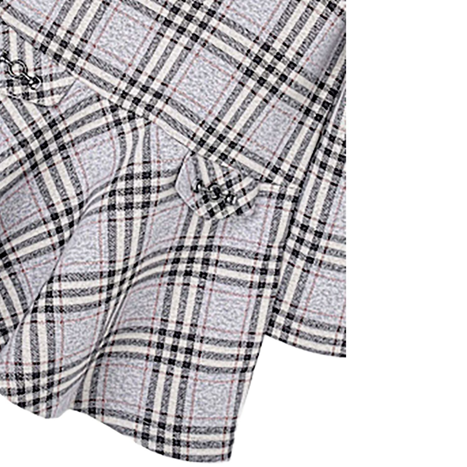 فستان بناتي منقوش باللونين الرمادي والأحمر, 1, hi-res